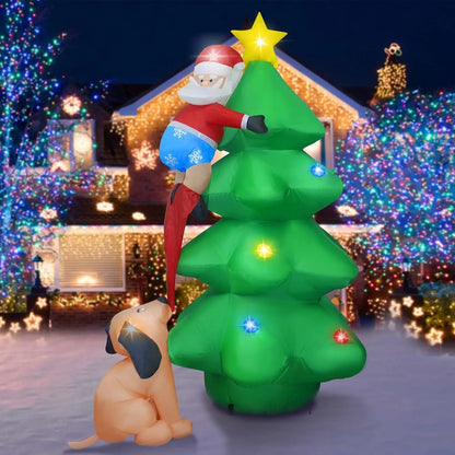 LED Inflatable Christmas Tree with Fan - Inflatable Christmas Decor with LED Light