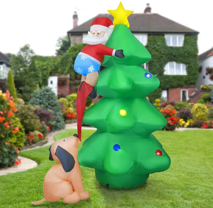 LED Inflatable Christmas Tree with Fan - Inflatable Christmas Decor with LED Light