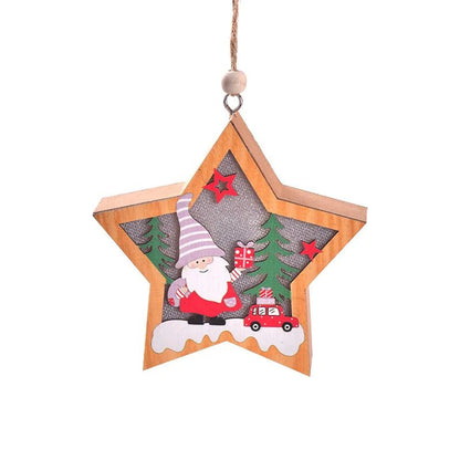 LED Wooden Christmas Ornaments – Festive Christmas Tree Decorations, Perfect for Holiday DIY Gifts & New Year Decor