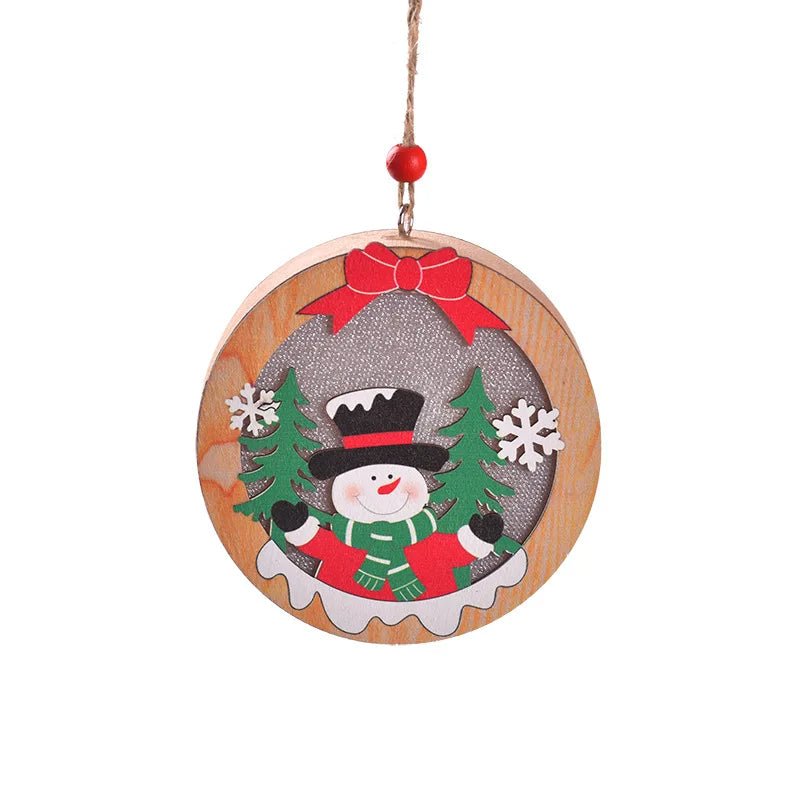 LED Wooden Christmas Ornaments – Festive Christmas Tree Decorations, Perfect for Holiday DIY Gifts & New Year Decor