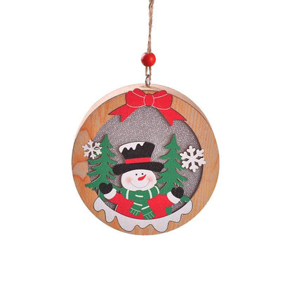 LED Wooden Christmas Ornaments – Festive Christmas Tree Decorations, Perfect for Holiday DIY Gifts & New Year Decor