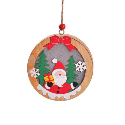 LED Wooden Christmas Ornaments – Festive Christmas Tree Decorations, Perfect for Holiday DIY Gifts & New Year Decor