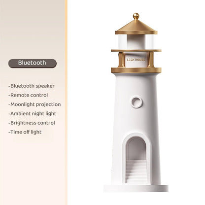 Lighthouse Moon Projection Lamp – Dimmable Bluetooth Ambient Light with Motion Sensor, Perfect for Nighttime Serenity & Christmas Gifting