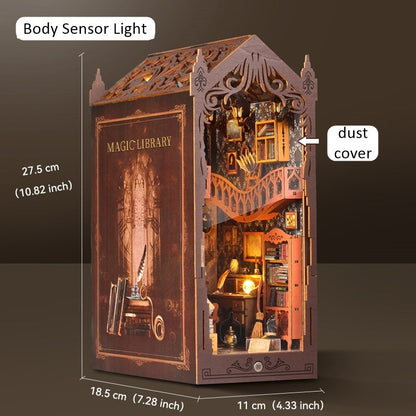 Magic Library DIY Book Nook Kit | 3D Wooden Puzzle Bookend