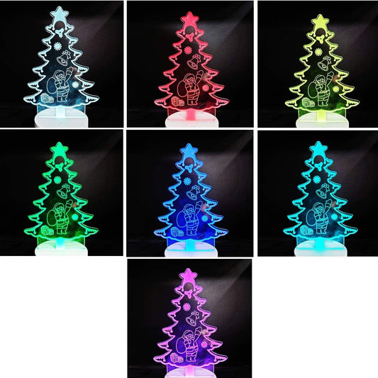 Merry Christmas LED Mini Tree – Color-Changing Charm for Festive Table & Party Décor