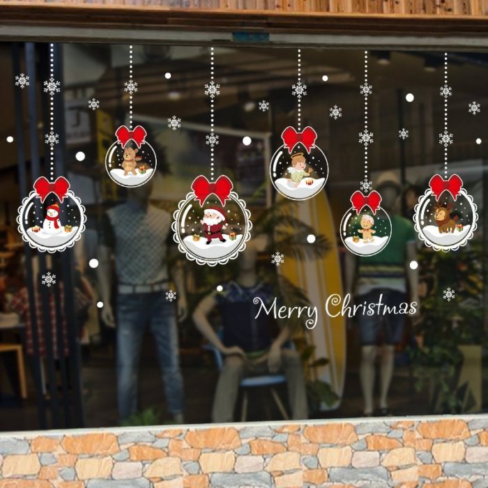 Removable Christmas Glass Stickers - Removable Self Adhesive Wall Stickers