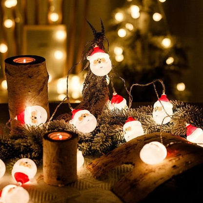 Santa Lights LED Christmas Decoration - Santa Head String Lights for Christmas, Holidays and Party Decoration