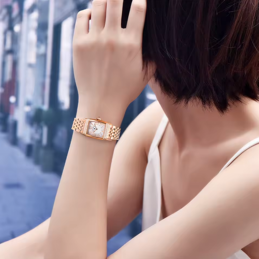 Rose Gold Exotic Premier Designer Swiss Quartz Women Watch