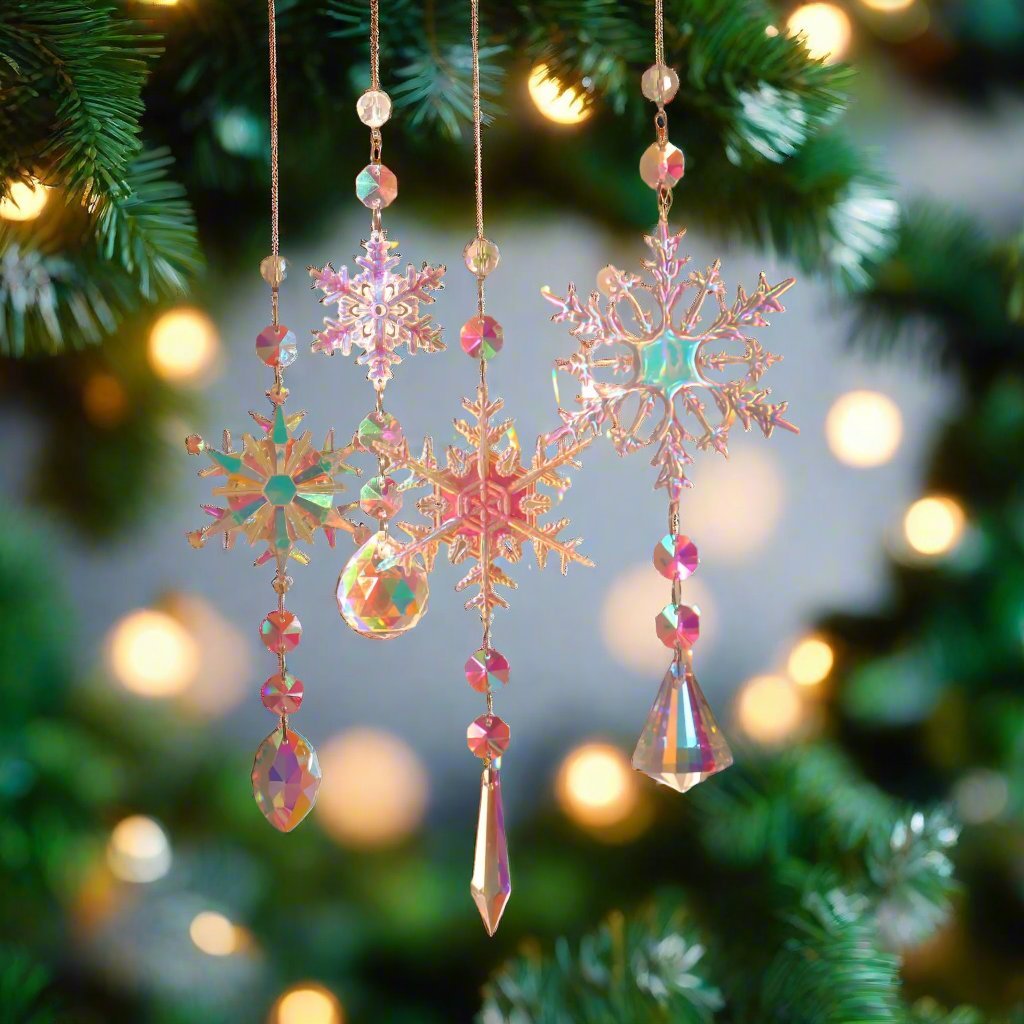 Snow Flake Crystal Sun Catcher – Add Colorful Enchantment to Your Christmas Decor