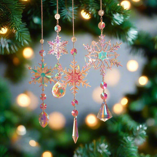 Snow Flake Crystal Sun Catcher – Add Colorful Enchantment to Your Christmas Decor