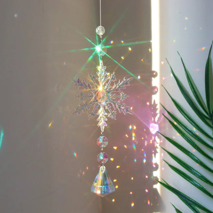 Snow Flake Crystal Sun Catcher – Add Colorful Enchantment to Your Christmas Decor
