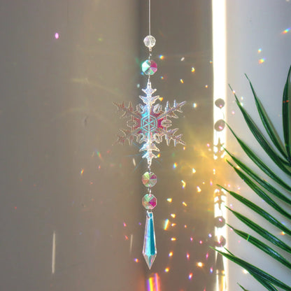 Snow Flake Crystal Sun Catcher – Add Colorful Enchantment to Your Christmas Decor