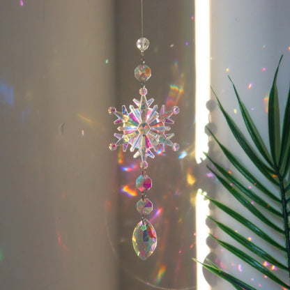 Snow Flake Crystal Sun Catcher – Add Colorful Enchantment to Your Christmas Decor