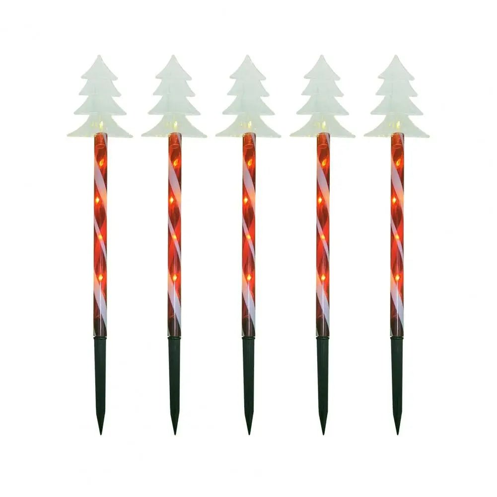 Solar Snowflake Christmas Tree Garden Lights – 5pcs. Waterproof LED Stake Lights for Magical Outdoor Christmas Décor and Year-Round Lawn Illumination