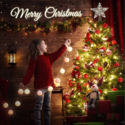 Sparkling LED Star Tree Topper – Glittering Iron Ornament for Magical Christmas Tree Décor