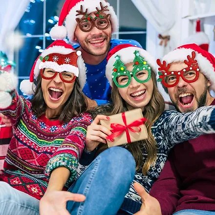 Sparkly Christmas Party Glasses 12 Pack- Accessories Costume Eyeglasses for Christmas Parties