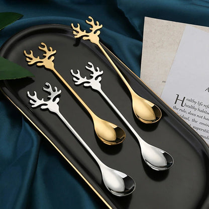 Stainless Steel Coffee Spoon or Fork – Perfect Christmas Gift! Mini Teaspoons for Desserts, Snacks, Ice Cream, and More. Elevate Your Tableware Collection