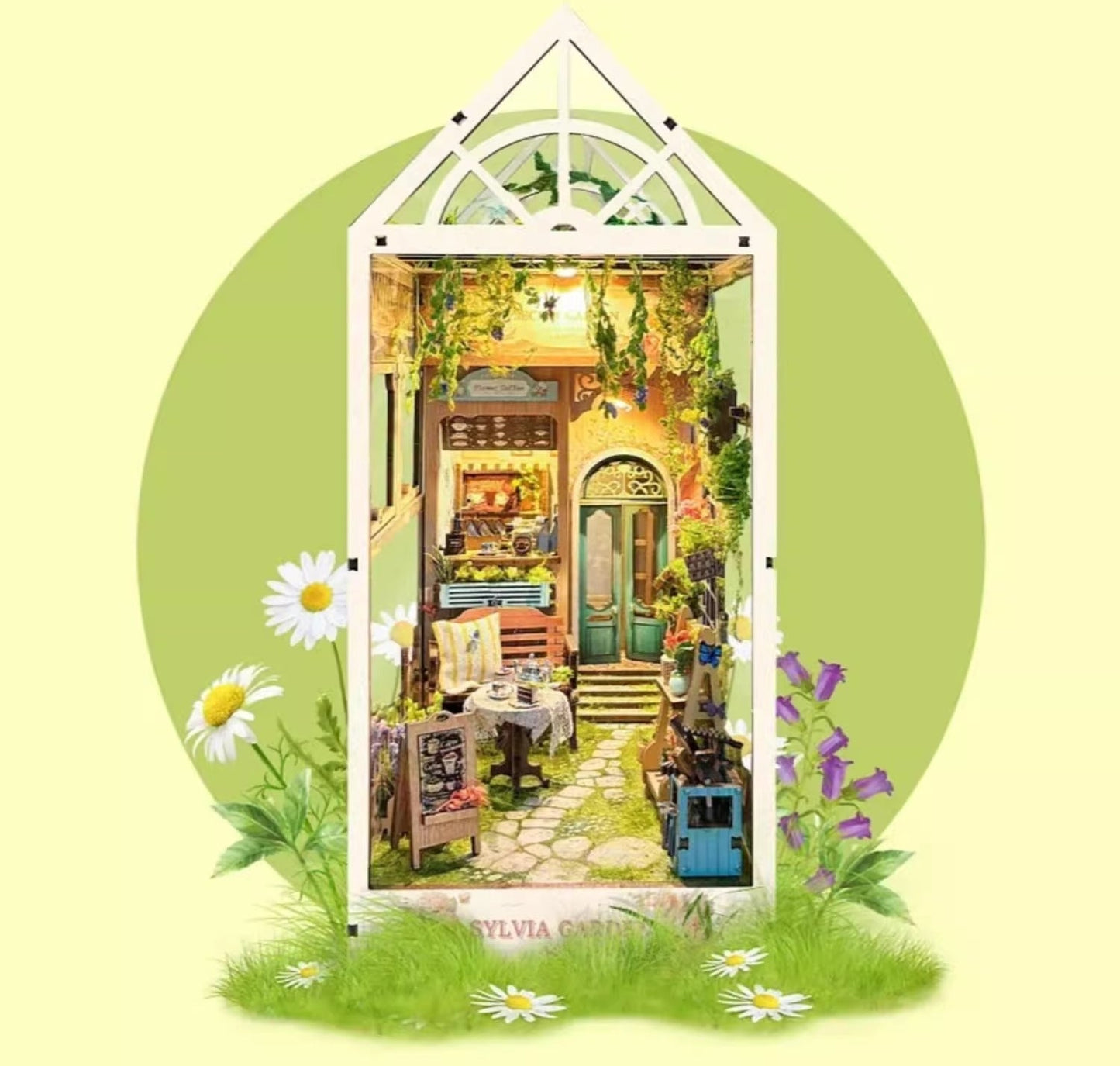 Sylvia Garden DIY Book Nook Kit | 3D Wooden Puzzle Bookend