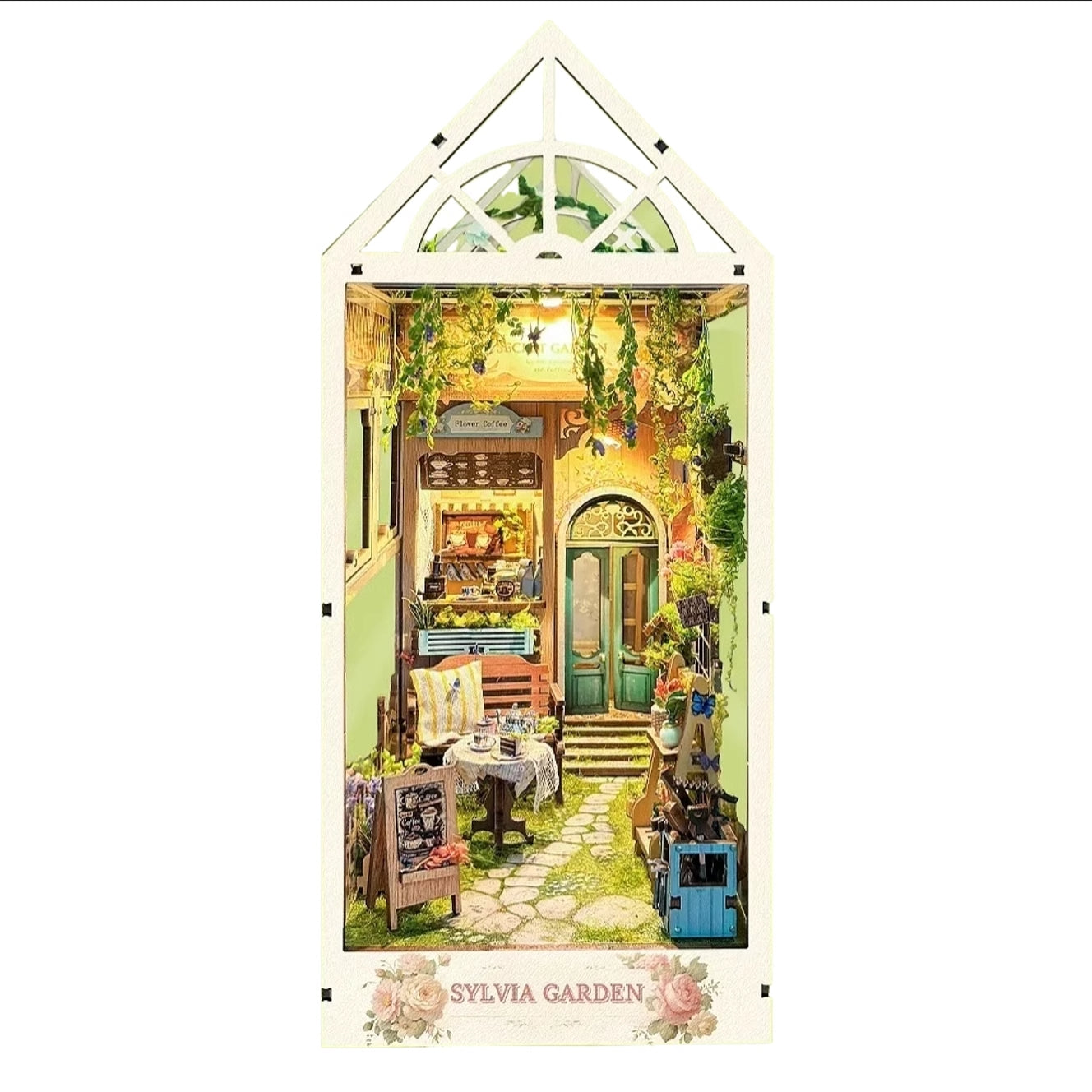 Sylvia Garden DIY Book Nook Kit | 3D Wooden Puzzle Bookend