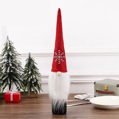 Velvet Christmas Wine Bottle Covers – Stylish Dress Set for Festive Table Décor & Perfect Holiday Gifts