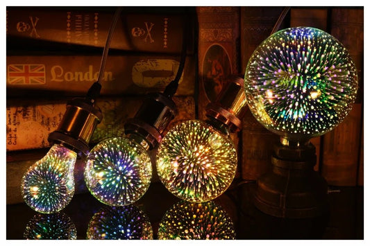 Vintage Starburst LED Edison Bulb – E27 6W Festive Fireworks Lamp for Holiday Magic, Christmas Tree Glow & Cozy Night Décor