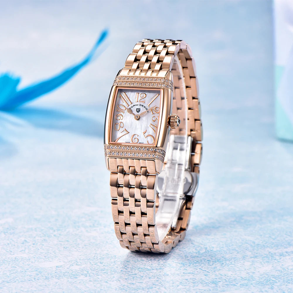 Rose Gold Exotic Premier Designer Swiss Quartz Women Watch