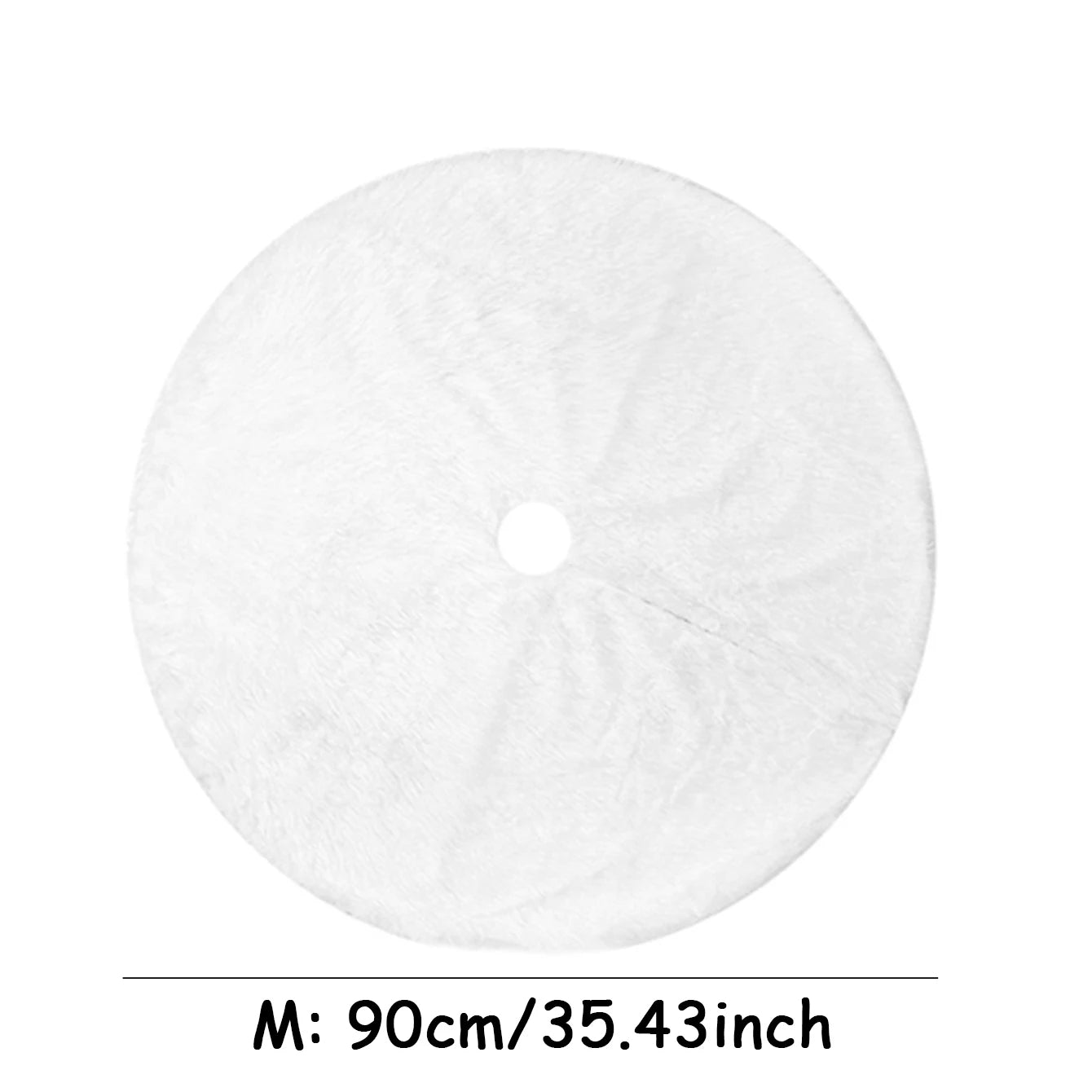 White Faux Fur Christmas Tree Skirt – Elegant Plush Carpet for Holiday Décor & New Year Charm