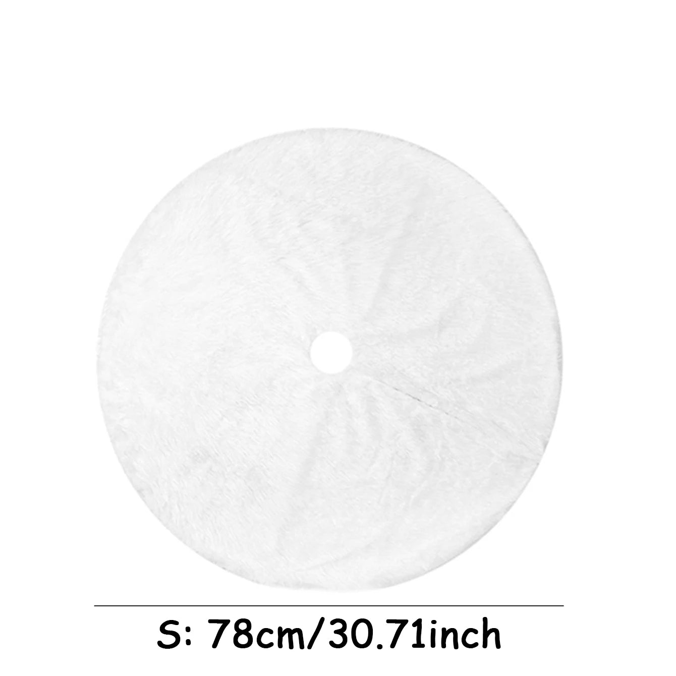 White Faux Fur Christmas Tree Skirt – Elegant Plush Carpet for Holiday Décor & New Year Charm