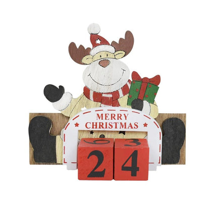 Wooden Painted Christmas Countdown Calendar – Festive Christmas Home Decor & New Year Countdown Gift