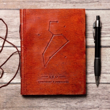 Leo Zodiac Handmade Leather Journal