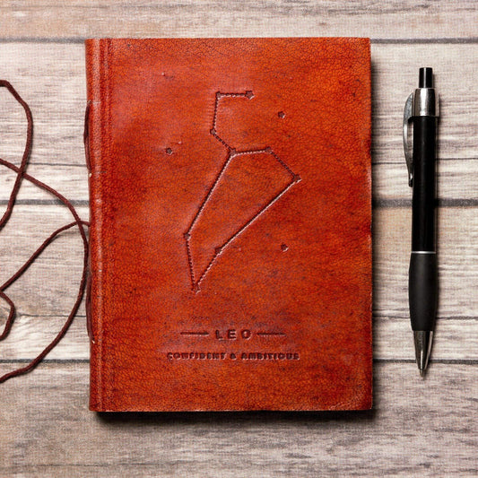Leo Zodiac Handmade Leather Journal