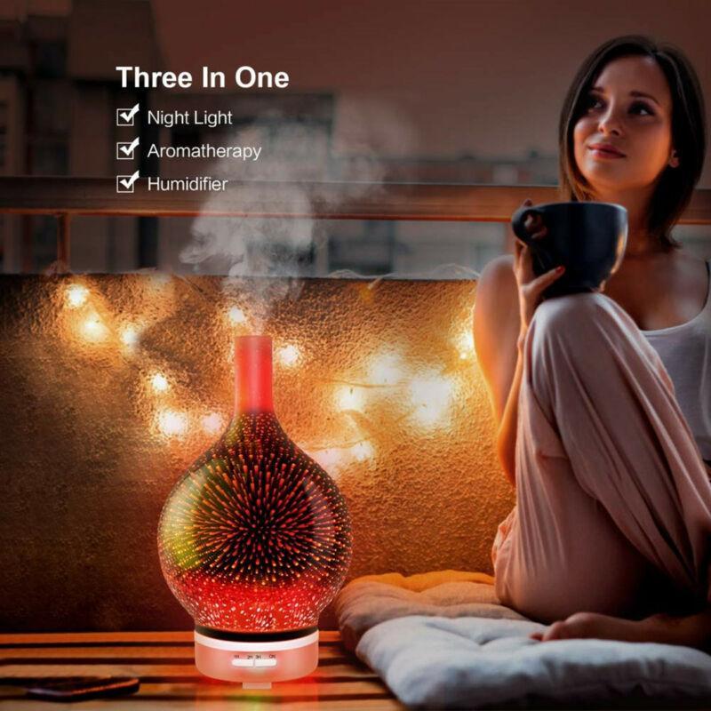 3D Fireworks Air Humidifier Essential Oil Diffuser