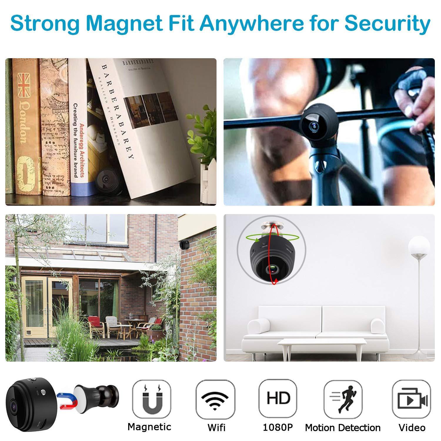 Mini WiFi Camera Night Vision HD 1080P Magnetic Adsorption With Gift Camera Holder