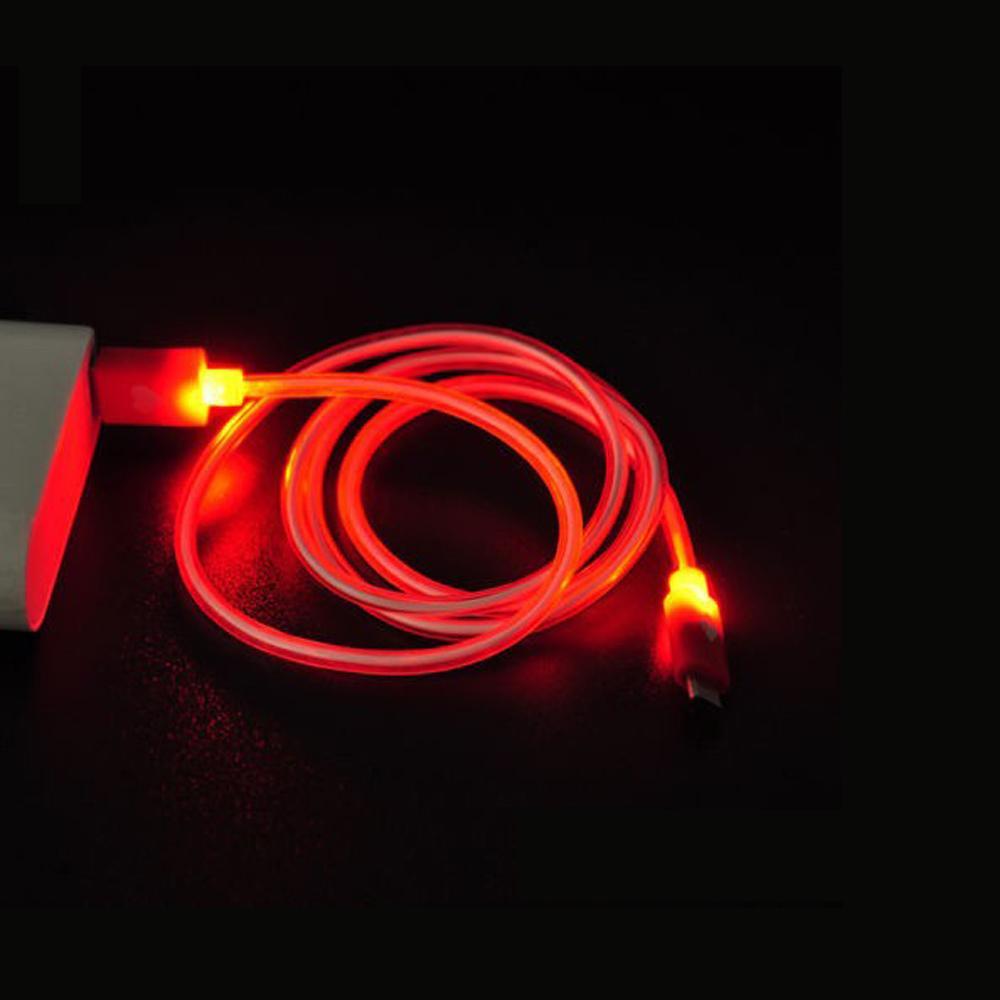 LED USB Cable - LED Flowing Visible Light Up Luminescent Smart Charge