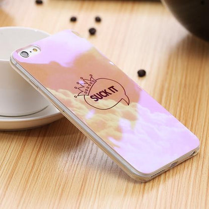 Blue Ray Light Phone Case - Modern Transparent iPhone Case