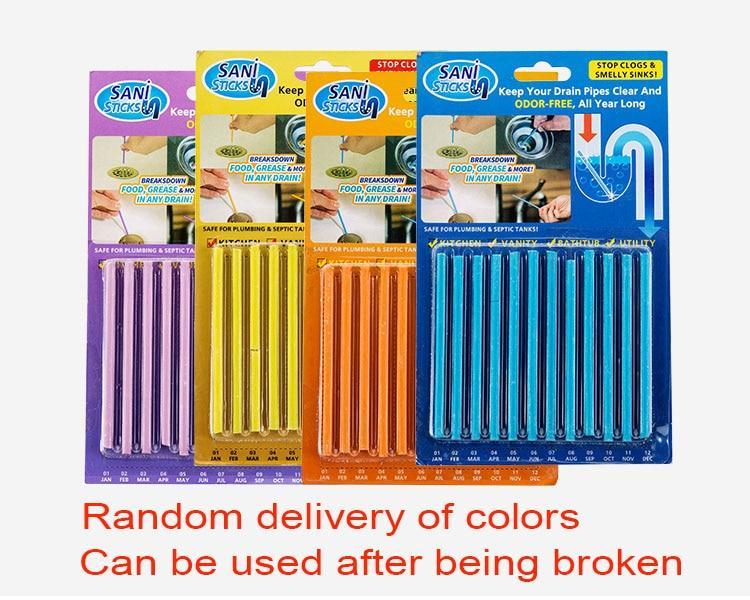 s 12pcs/Pack Sani Sewer Rod Drain Cleaner Sticks Kitchen Toilet Bathtub Sewage Decontamination To Deodorant Sewer Stop Clogs tools