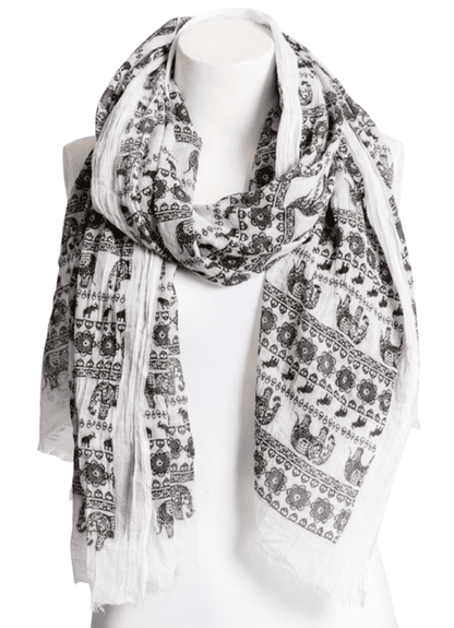 Beautiful Black & White Lightweight Elephant Boho