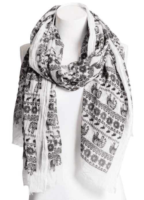 Beautiful Black & White Lightweight Elephant Boho