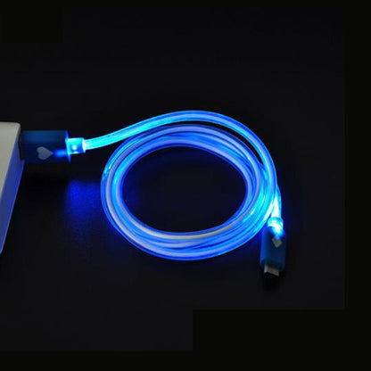 LED USB Cable - LED Flowing Visible Light Up Luminescent Smart Charge