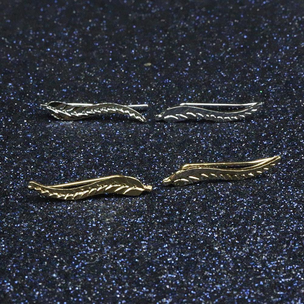 Gold Plated Leaf Earrings - Beautiful Jewelry Stud Earrings for Women