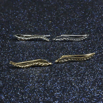 Gold Plated Leaf Earrings - Beautiful Jewelry Stud Earrings for Women