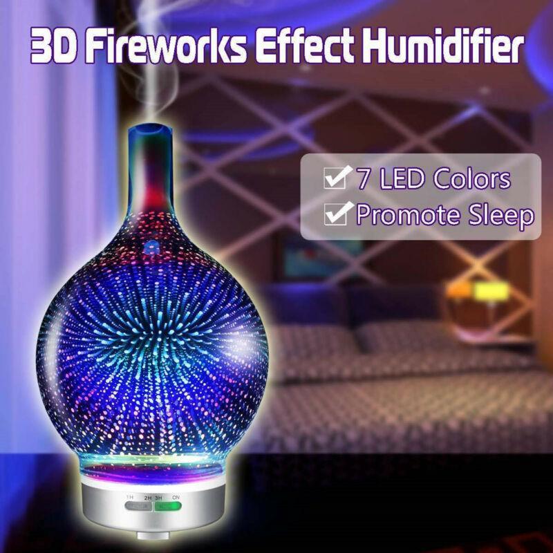 3D Fireworks Air Humidifier Essential Oil Diffuser