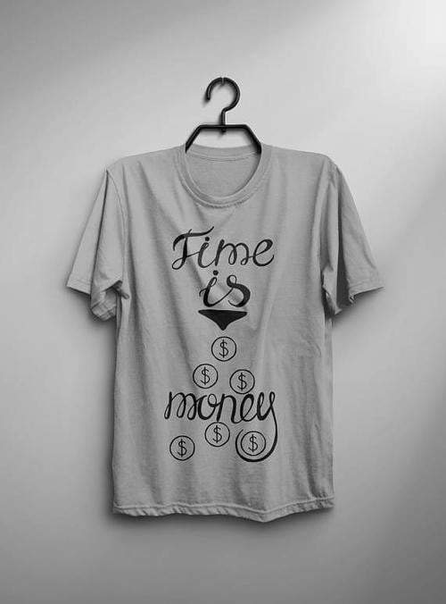 Time Is Money Shirt Men T Shirt Gray T-Shirt White