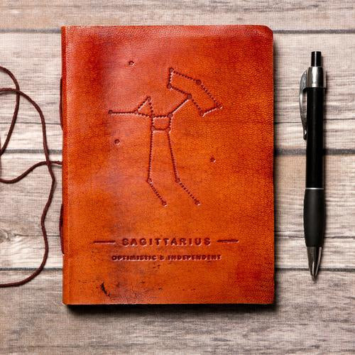 Sagittarius Zodiac Handmade Leather Journal