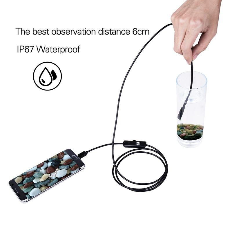 1M 5.5m/7mm Lens USB Endoscope Camera Waterproof Flexible Wire Snake Tube Inspection Borescope For OTG Compatible Android Phones