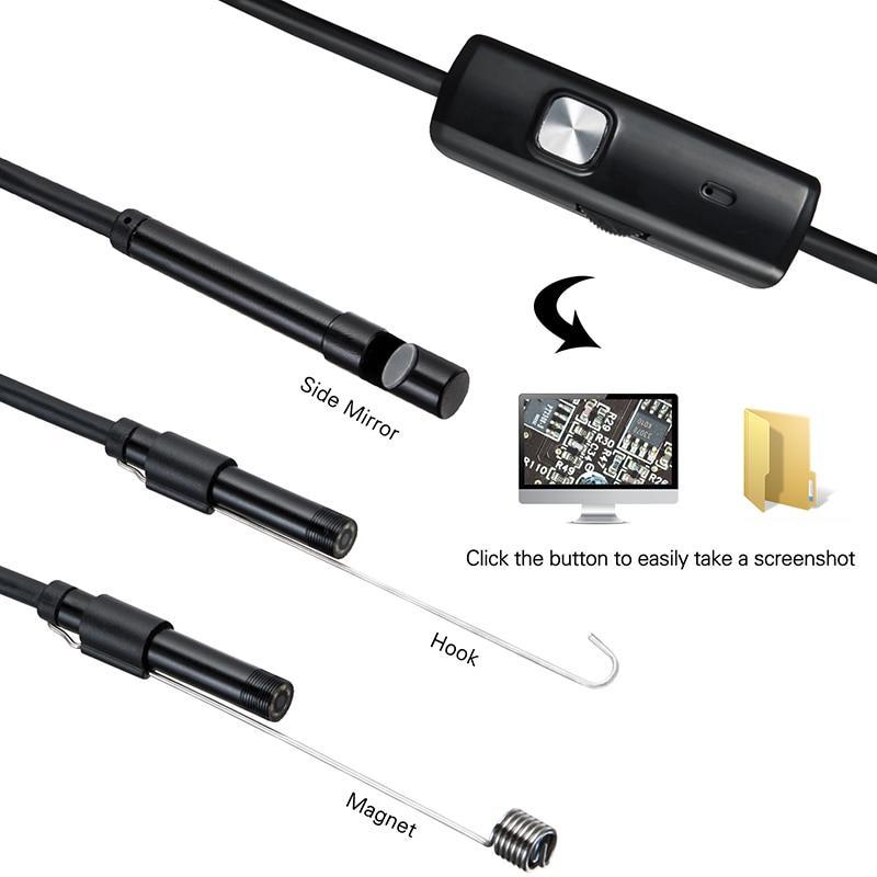 1M 5.5m/7mm Lens USB Endoscope Camera Waterproof Flexible Wire Snake Tube Inspection Borescope For OTG Compatible Android Phones