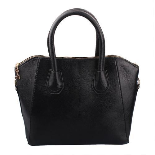 PU Leather and Suede Accented Satchel