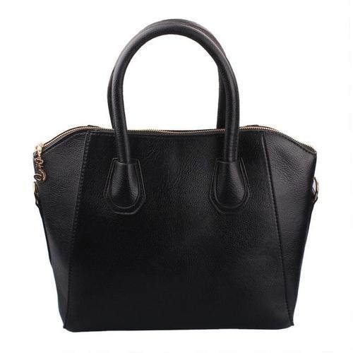 PU Leather and Suede Accented Satchel