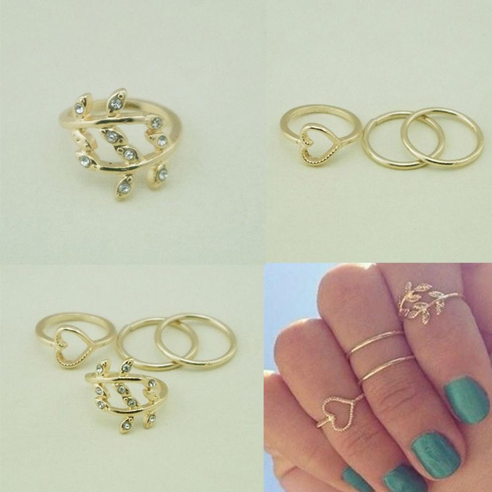 4PCS/Set Rings Urban Gold Plated