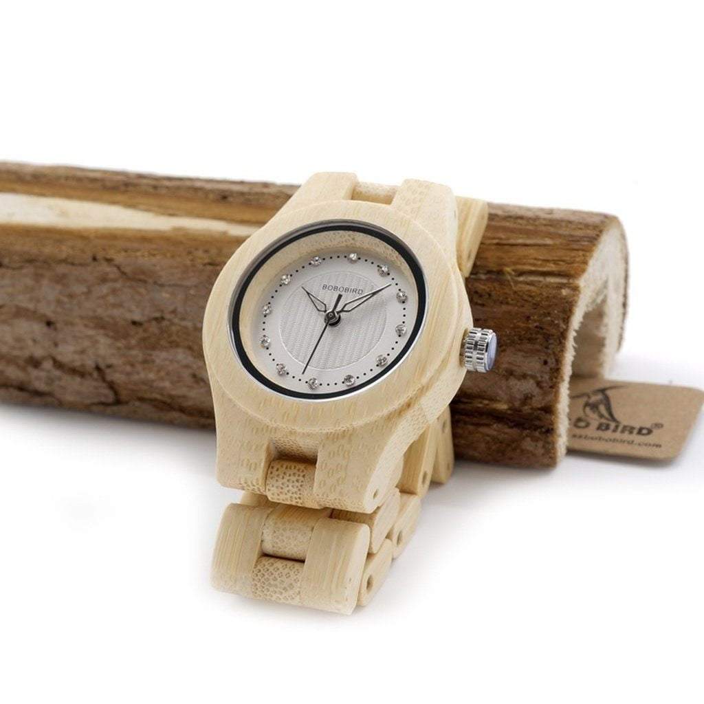 BOBO BIRD Brand 35mm Women bamboo Wristwatches